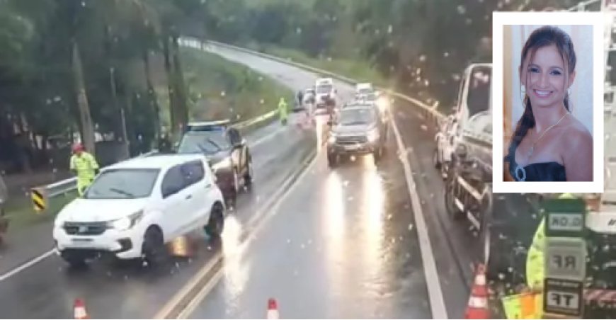 Mulher de 39 anos morre em grave acidente entre moto e caminhão na BR-491, próximo a Monte Belo