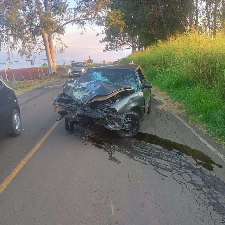 Condutora de Tapiratiba bate veículo em árvore na vicinal entre Mococa e Igaraí