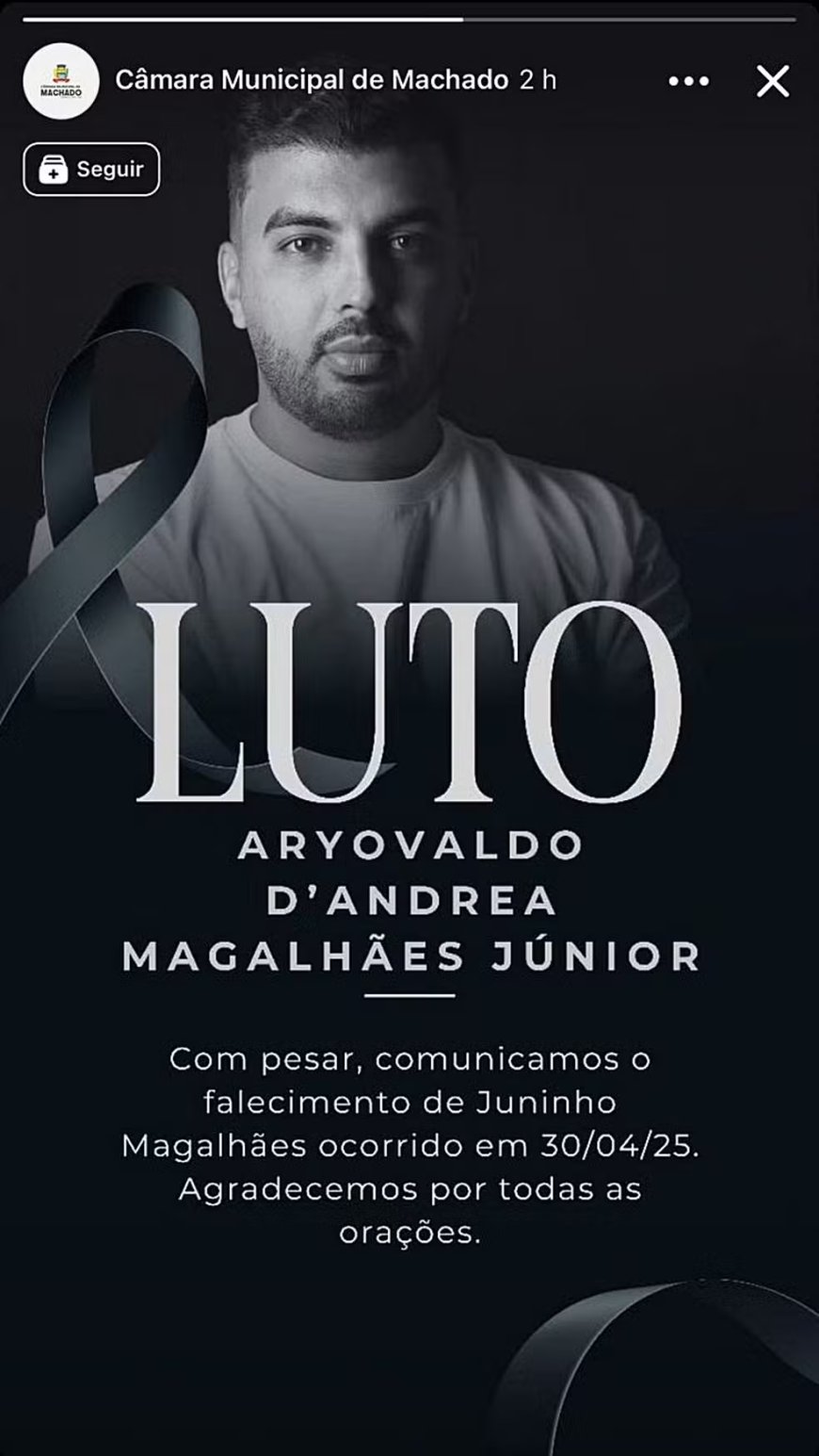 Vereador de 32 anos morre após perder controle da direção e bater caminhonete contra muro no Sul de Minas