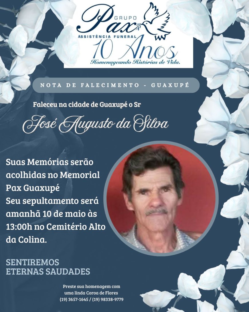 Nota de Falecimento: José Augusto da Silva