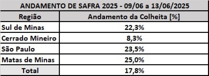 Colheita de café: volume chega a 17,8% na área de ação da Cooxupé