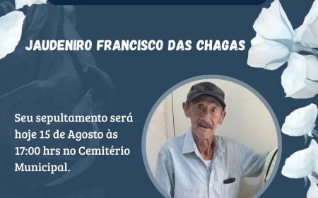 Nota de Falecimento: Jaudeniro Francisco das Chagas, aos 75 anos