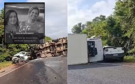 Colisão entre caminhão e pick-up mata mãe e filha no Sul de Minas