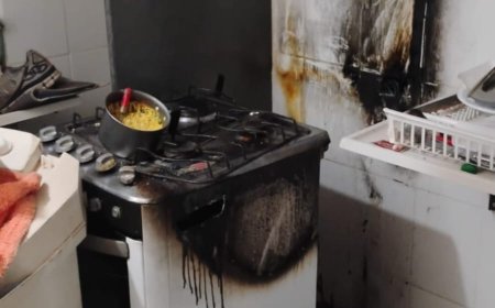 Mangueira de botijão de gás se rompe e causa incêndio em apartamento no Sul de Minas