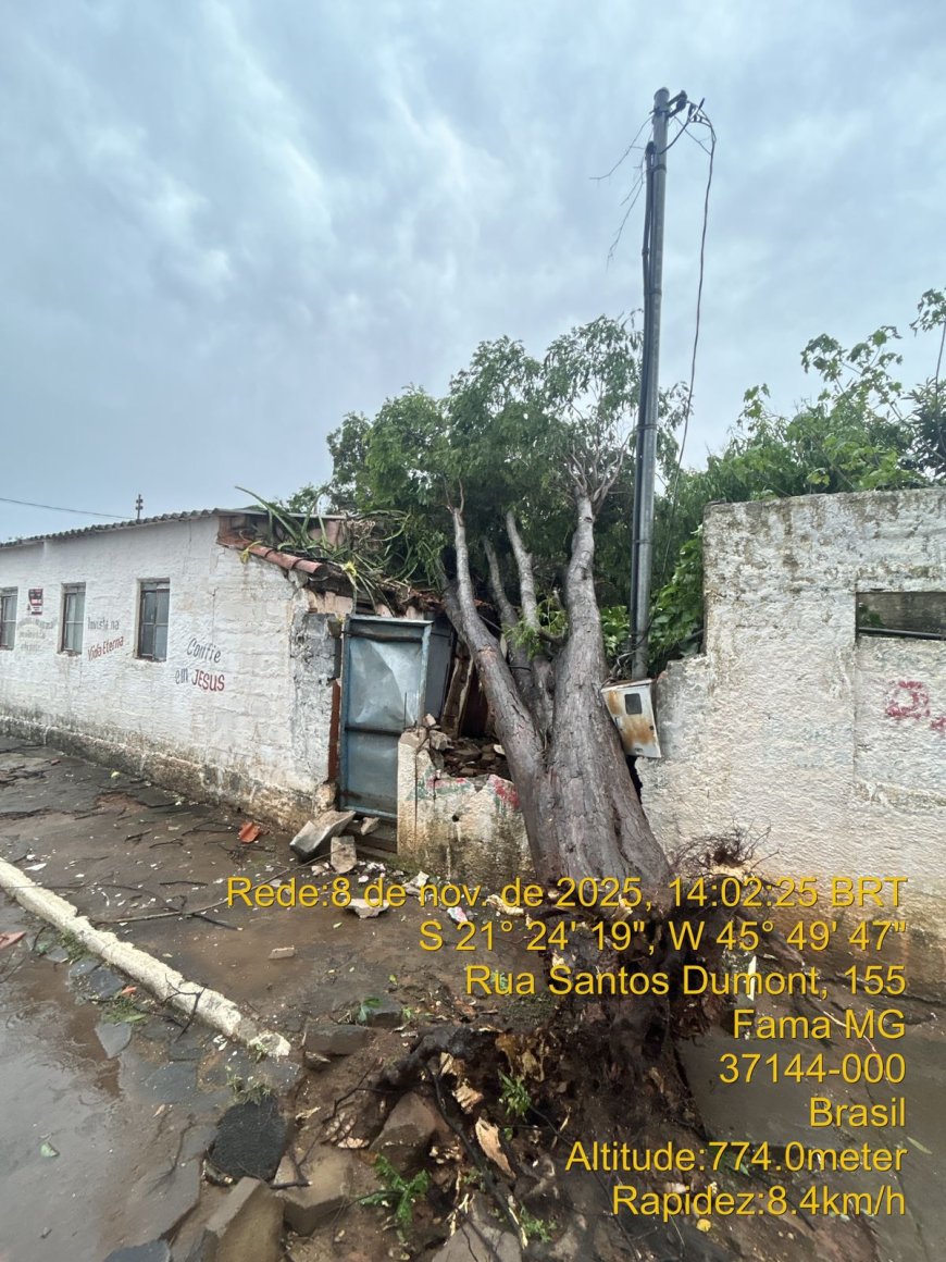 Forte tempestade em Fama provoca vários prejuízos no município