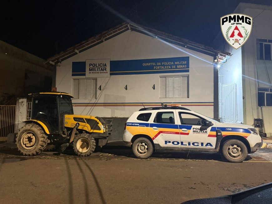 Polícia Militar recupera em Fortaleza de Minas segundo trator furtado na região