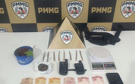 Suspeito é detido durante o Carnaval com drogas e materiais ligados ao tráfico em Guaxupé