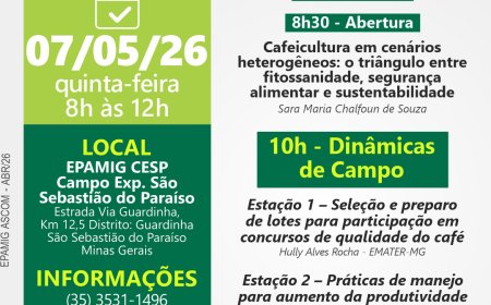 EPAMIG promove 20º Encontro Tecnológico de Cafeicultura em Paraíso