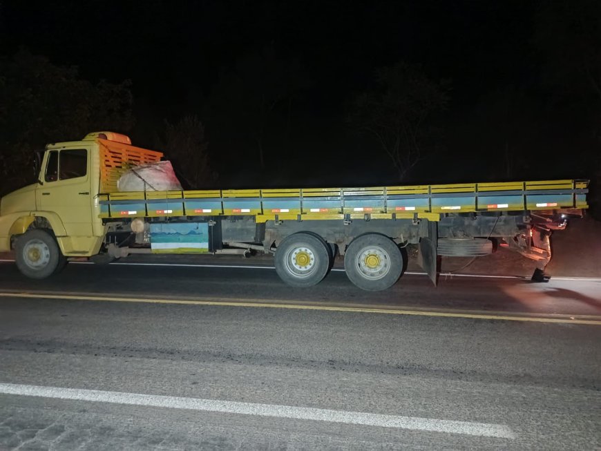 Após atropelar idoso, caminhoneiro bate em veículo ao realizar marcha a ré