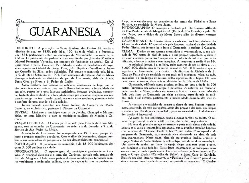 Biblioteca de Guaranésia preserva livro sobre Minas Gerais publicado há mais de 100 anos