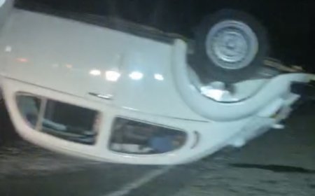 Vídeo: Fusca capota na MGC-491 e deixa ferido em Monte Belo; latas de cerveja foram encontradas no local