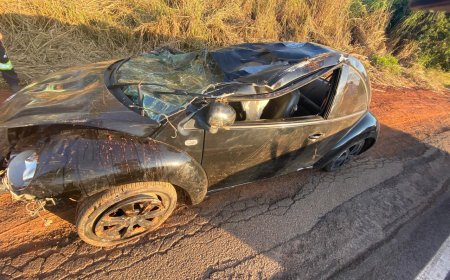 Motorista embriagado capota carro e fica gravemente ferido na MGC-369