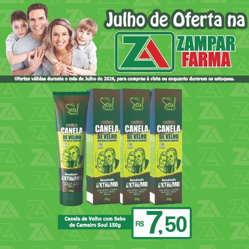 Ofertas do mês de julho na Zampar Farma