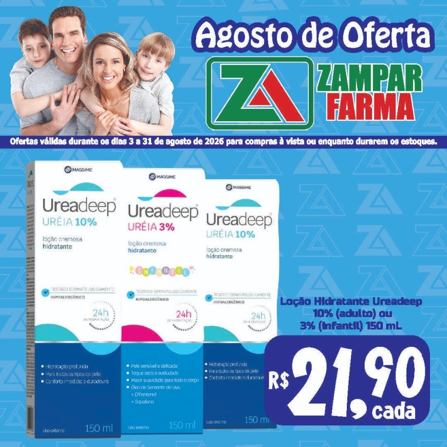 Ofertas do mês de agosto na Zampar Farma