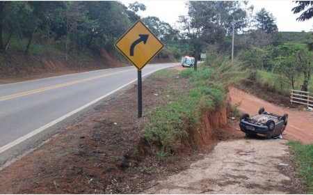 Capotamento deixa criança ferida na MG-173, no Sul de Minas