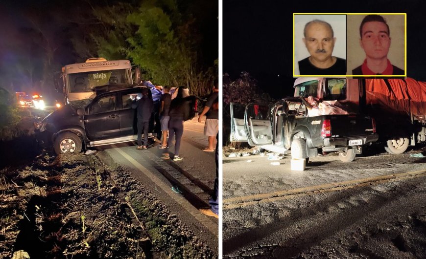 Tragédia na MGC-267: Pai e filho perdem a vida em grave acidente entre caminhão e Hilux no Sul de Minas