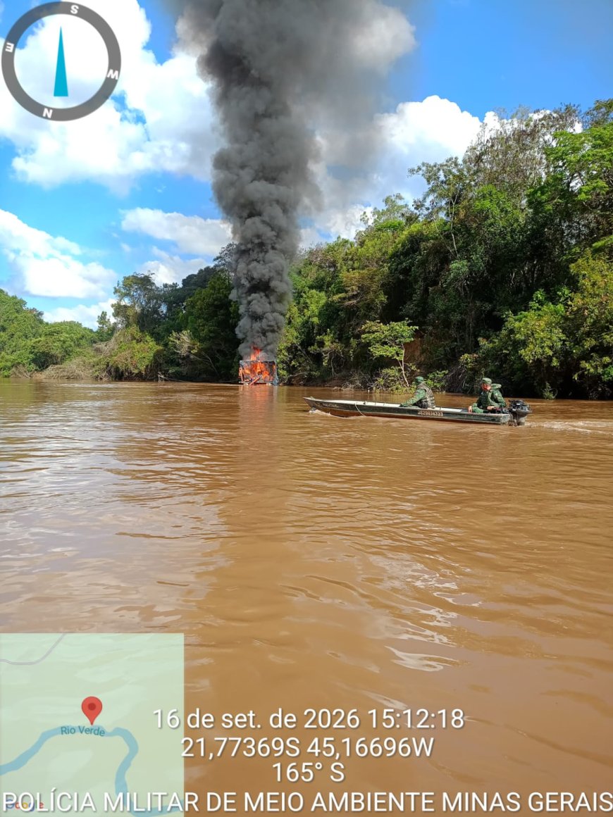 Caça ao ouro ilegal: Megaoperação com drones e cerco aquático desmonta garimpo e prende sete pessoas no Rio Verde