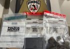 Foragido tenta jogar maconha no vaso sanitário ao ver a PM, mas acaba preso em Muzambinho