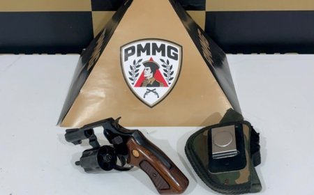 Ação rápida da PM evita tragédia em Guaxupé: homem é preso com revólver .38 após confusão no bairro Santa Cruz