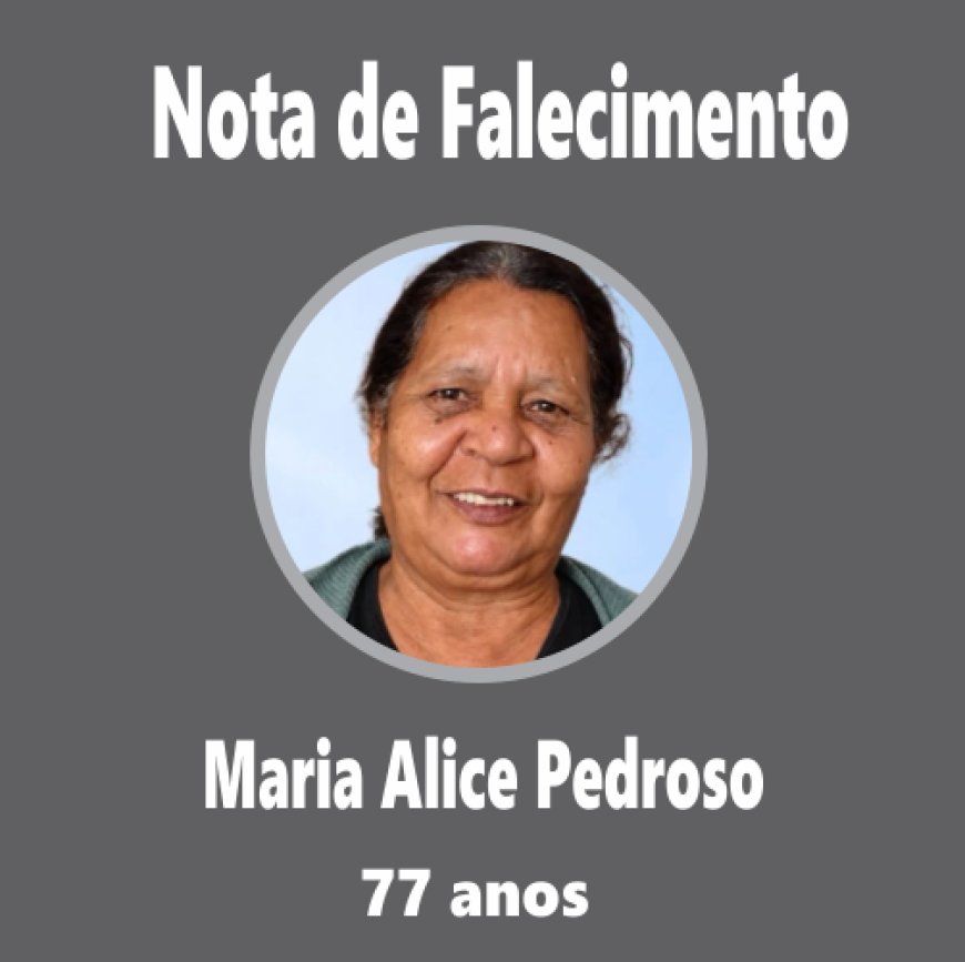 Nota de Falecimento em Guaxupé: Maria Alice Pedroso, aos 77 anos