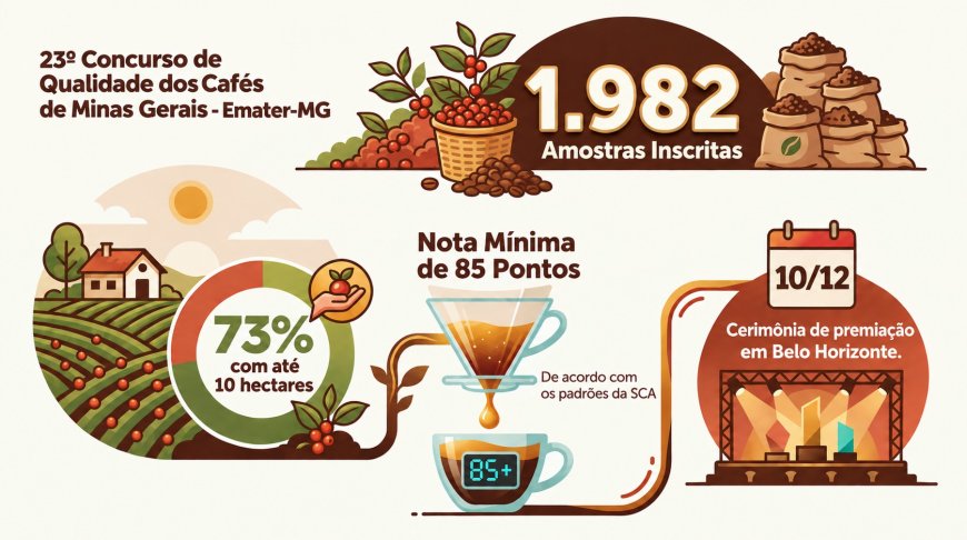 Concurso de Qualidade dos Cafés de Minas Gerais bate recorde com quase 2 mil amostras inscritas